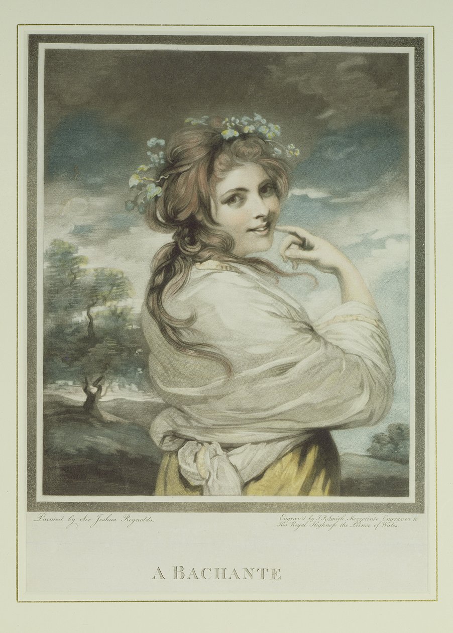 Une Bacchante, gravée et publiée par John Raphael Smith, 1784 - Joshua Reynolds