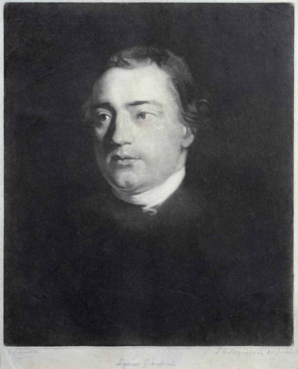 Portrait de Felice de Giardini (1716-96), violoniste italien, gravé par Samuel William Reynolds (1773-1835) - Joshua Reynolds