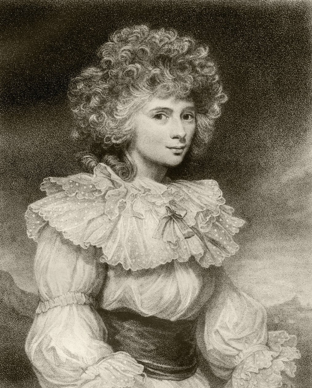 Elizabeth Cavendish, Duchesse de Devonshire, gravée par F. Bartolozzi, du 