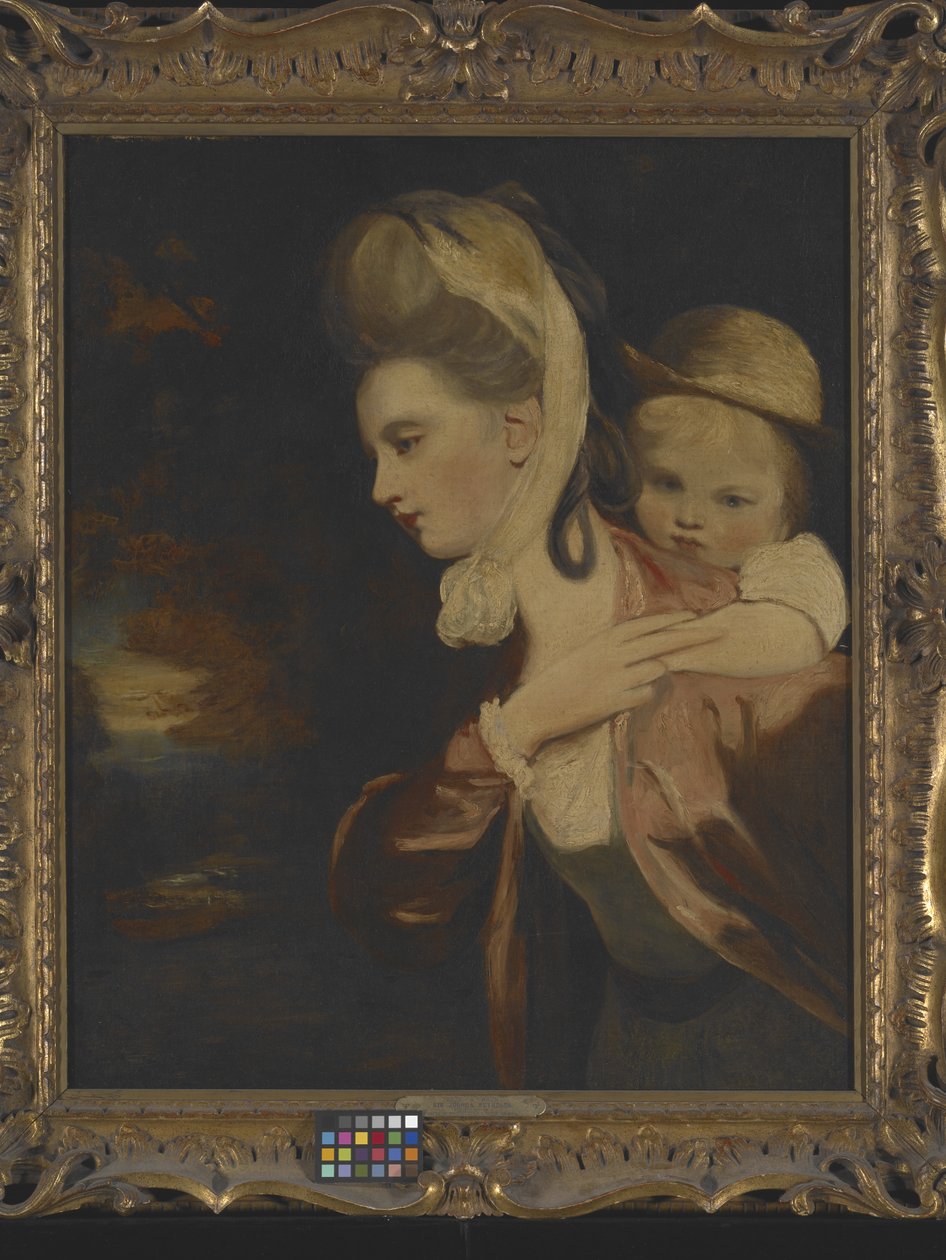 À dos (Mme Payne Gallaway et enfant) (copie de) - Joshua Reynolds