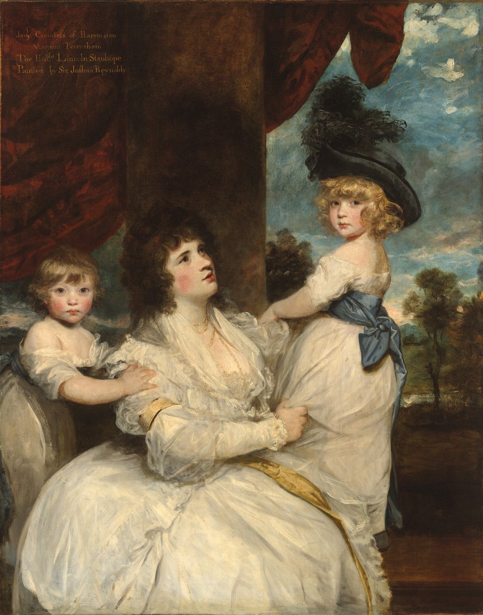 Portrait de Jane, comtesse de Harrington, avec ses fils, le vicomte Petersham et l