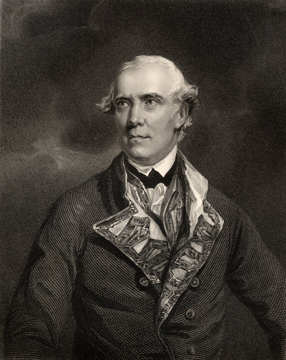 Contre-amiral Samuel Barrington, gravé par H.T. Ryall, de 