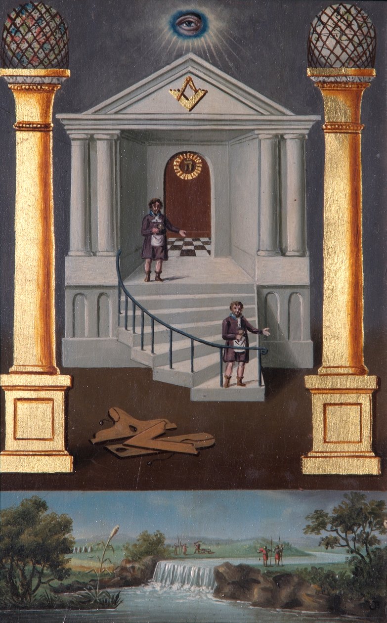 Tableau de traçage maçonnique du deuxième degré, 1819 - Josiah Bowring