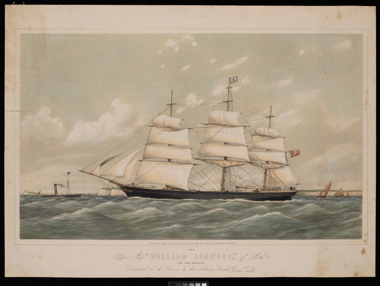 Clipper Ship William Lindsay de Leith 970 tonnes, 27 février 1868 - Josiah Taylor