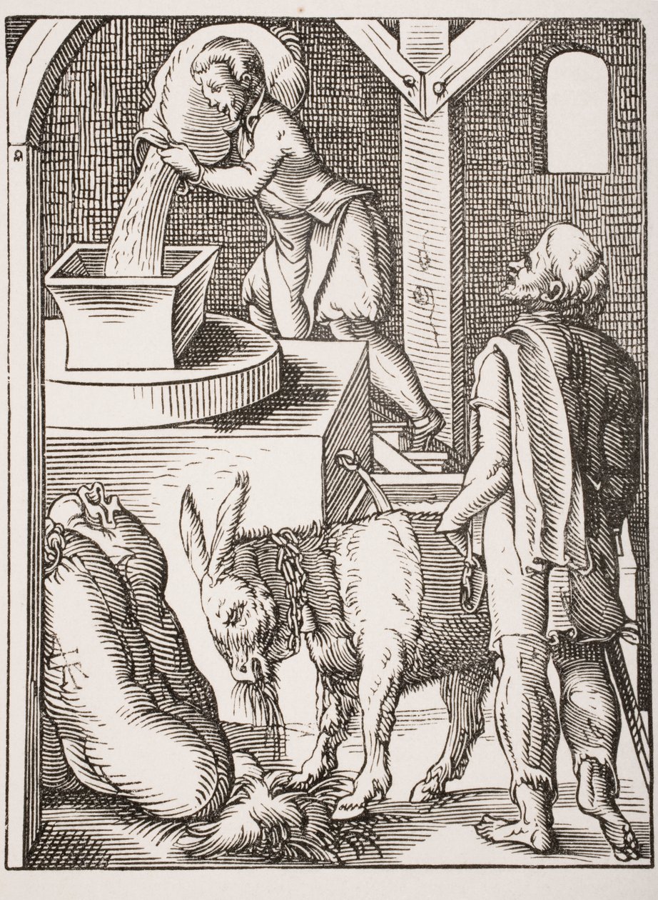 Le Meunier. Reproduction du 19ème siècle de la gravure du 16ème siècle par Jost Amman - Jost (after) Amman