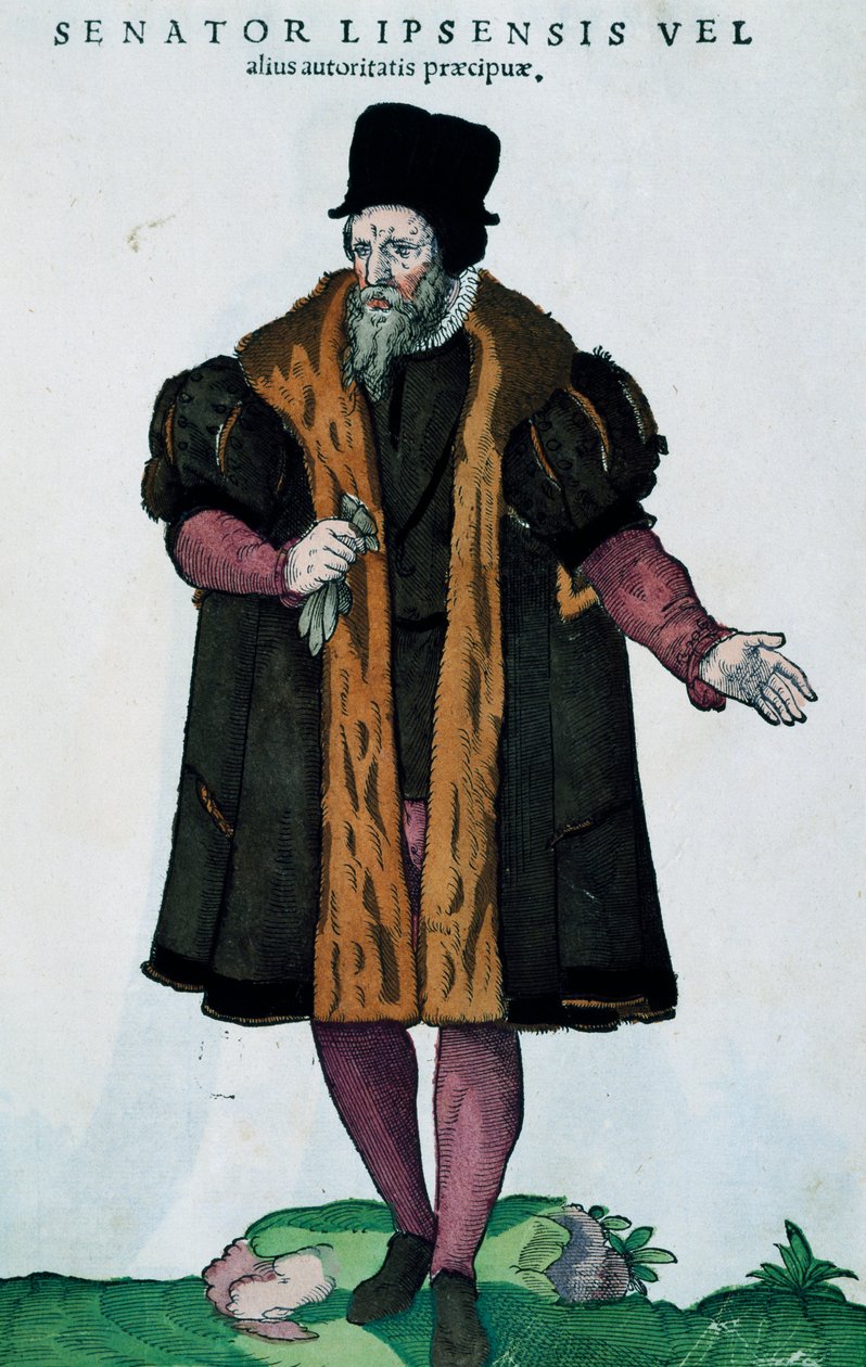 Sénateur de Leipzig, gravure de Habitus praecipuorum popularum - Jost Amman