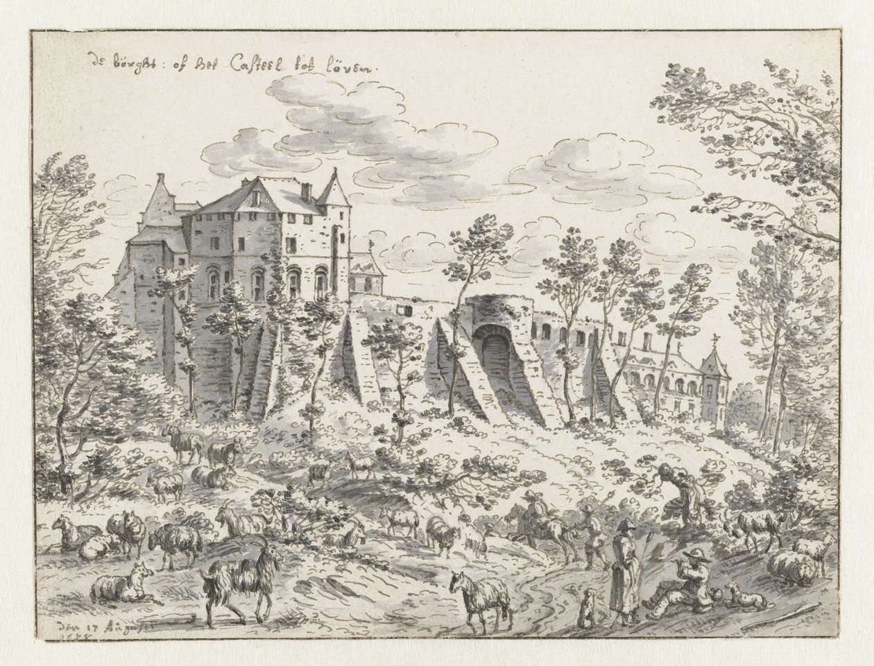 Château de Louvain, 1675 (encre et papier) - Josua de Grave