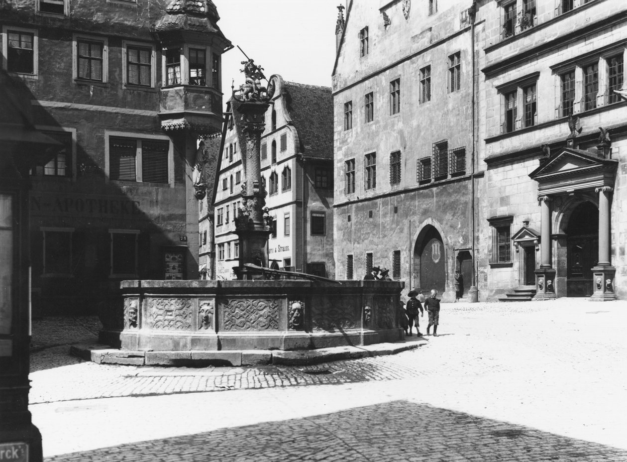 St. Georgs-Brunnen, Rothenburg ob der Tauber, c.1910 - Jousset