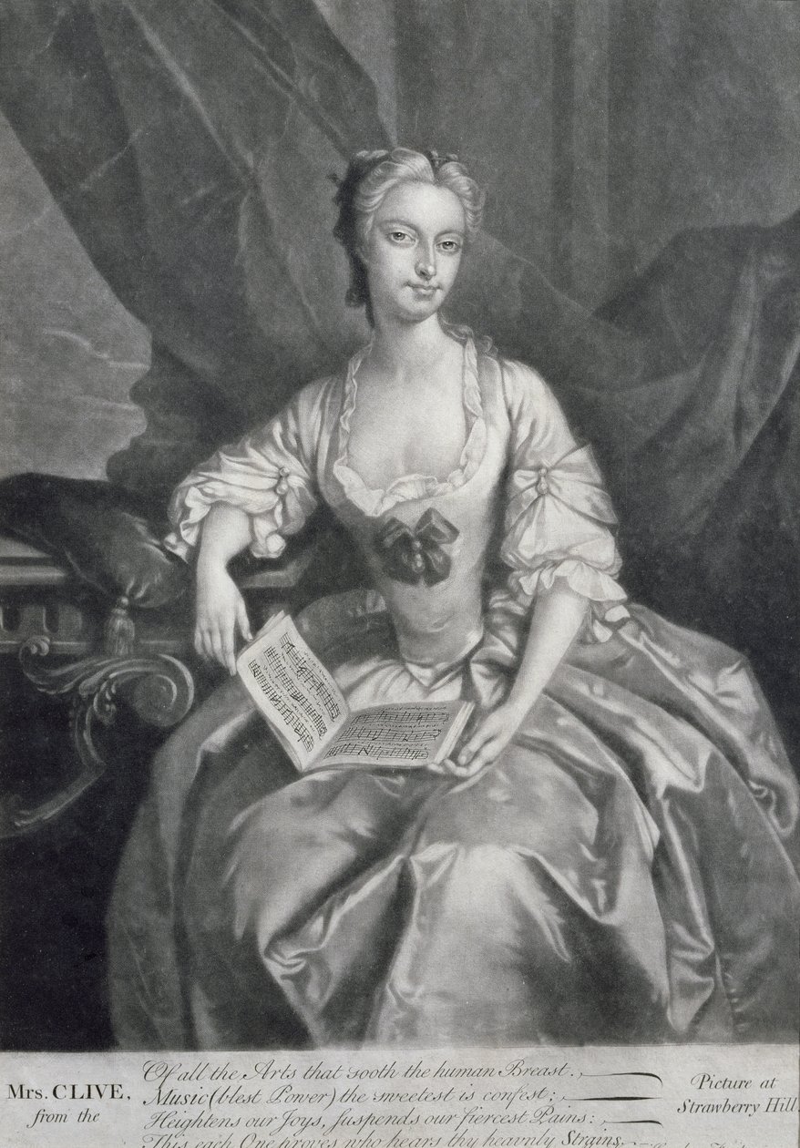 Portrait de Kitty Clive (1711-85), actrice et chanteuse, gravé par Alexander van Haecken (1701-58) - Jozef van Aken