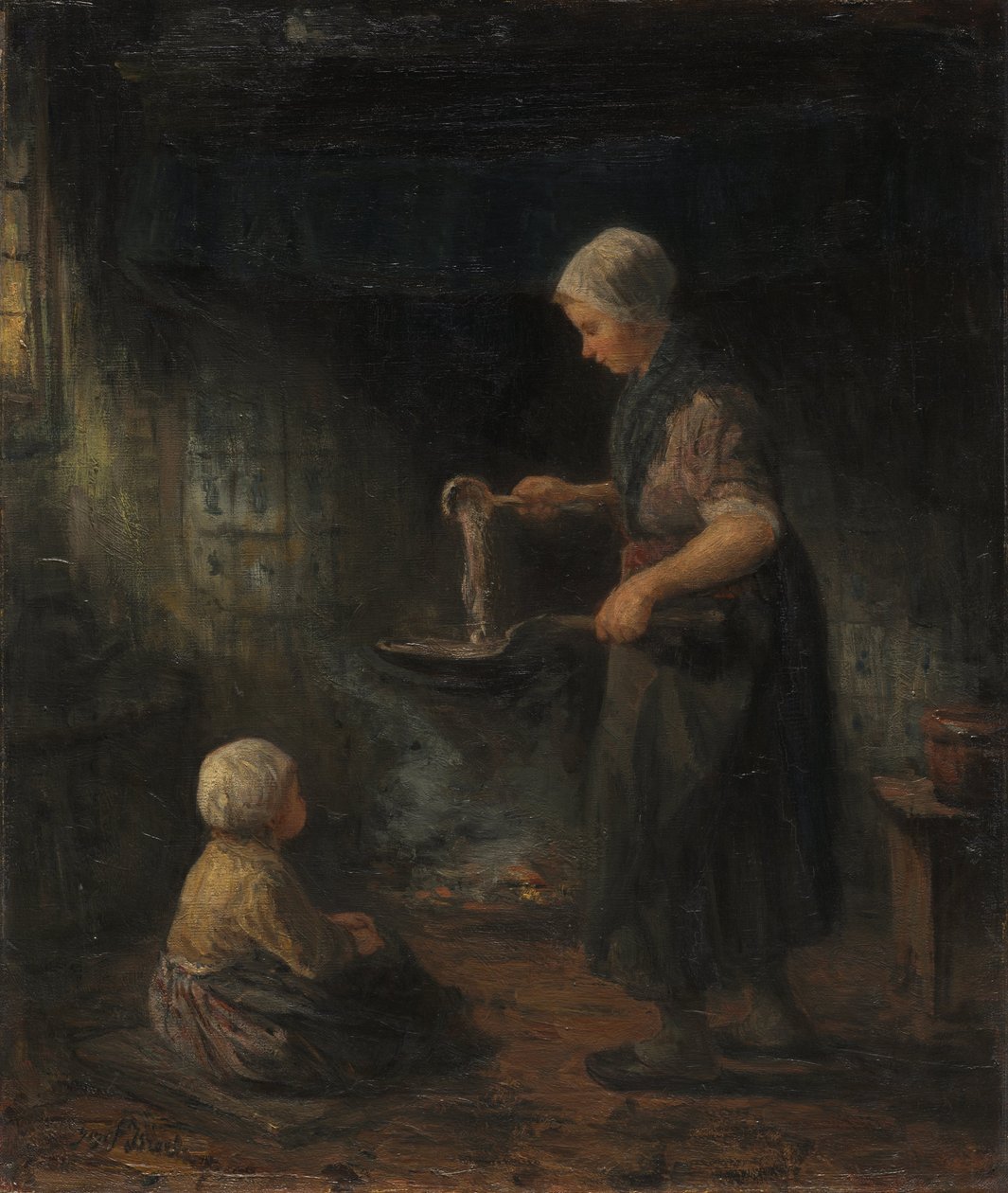 Les Crêpes, vers 1875 - Jozef (1824 1911) Israels