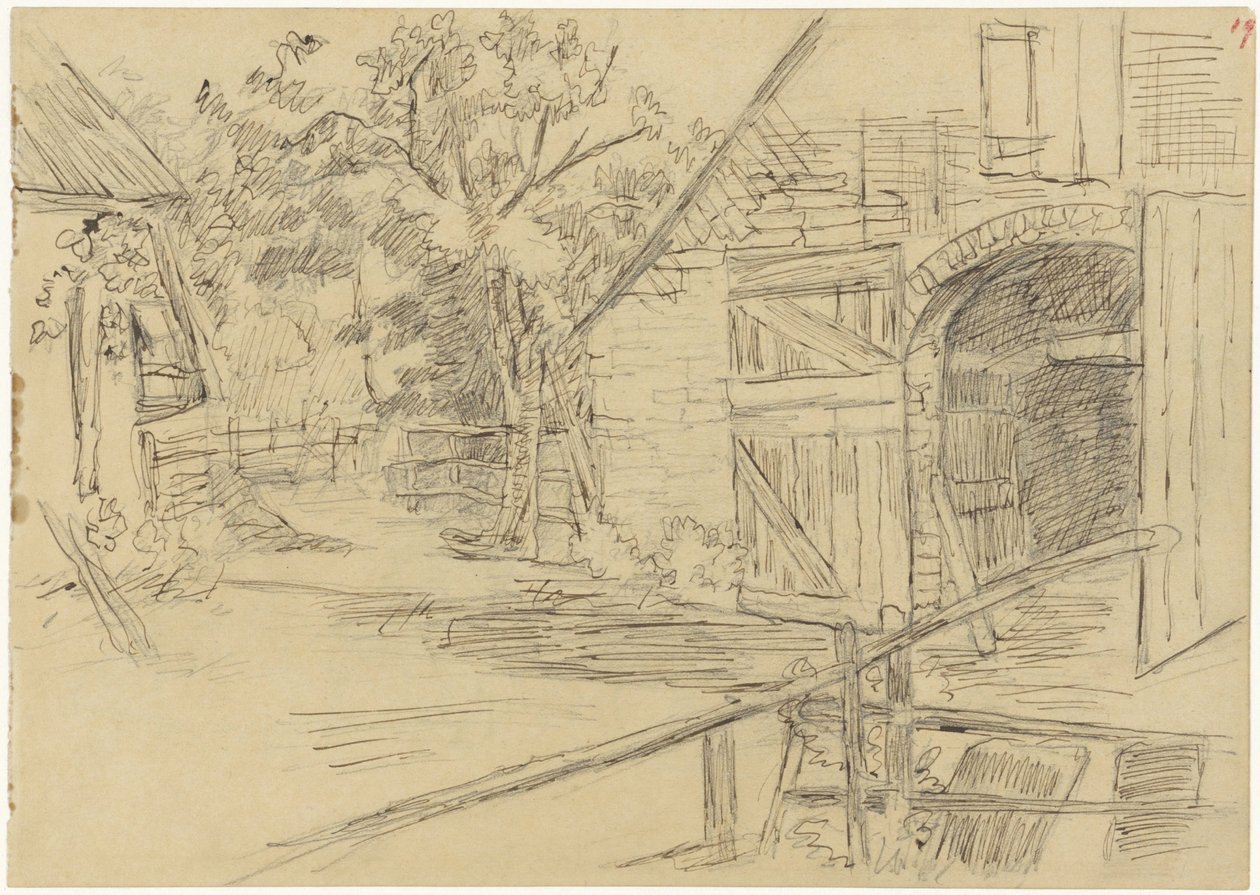 Cour avec une grange - Jozef Israëls