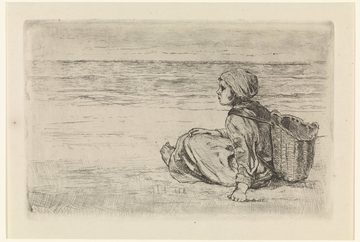 Une jeune fille au bord de la mer - Jozef Israëls