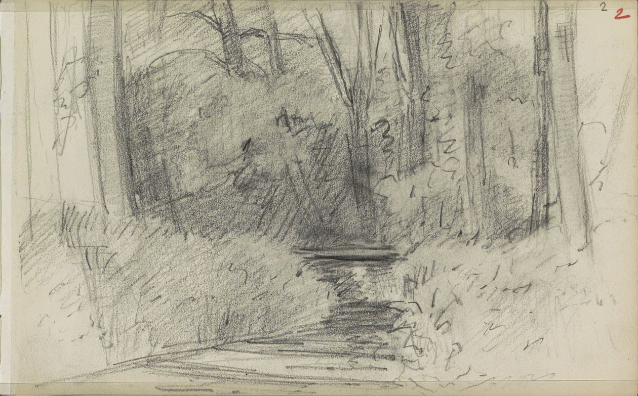 Rivière dans une forêt - Jozef Israëls