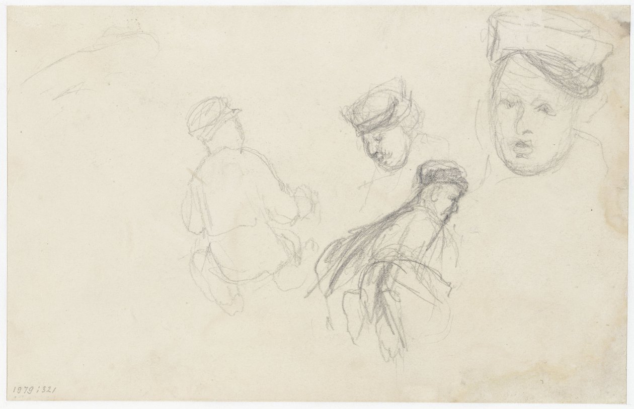 Quatre croquis de figures - Jozef Israëls