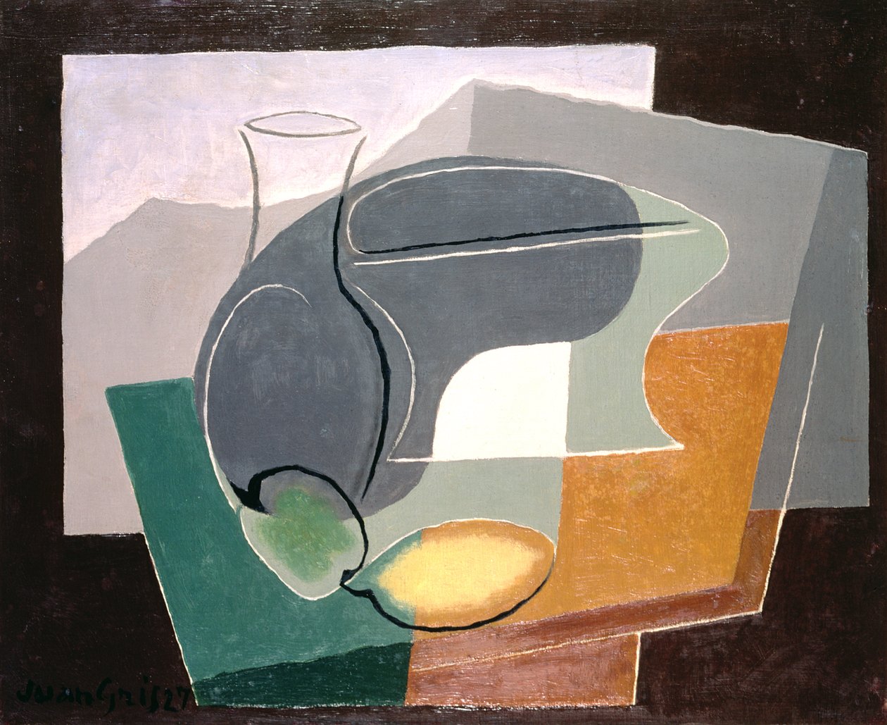 Plat de fruits et carafe, 1927 - Juan Gris