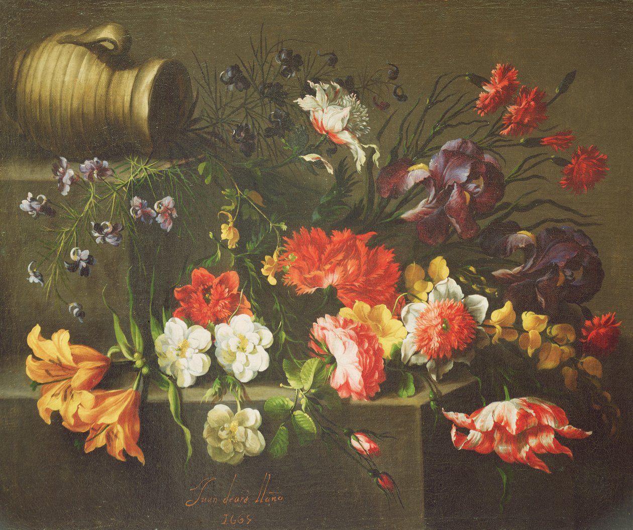 Fleurs sur un rebord - Juan de Arellano