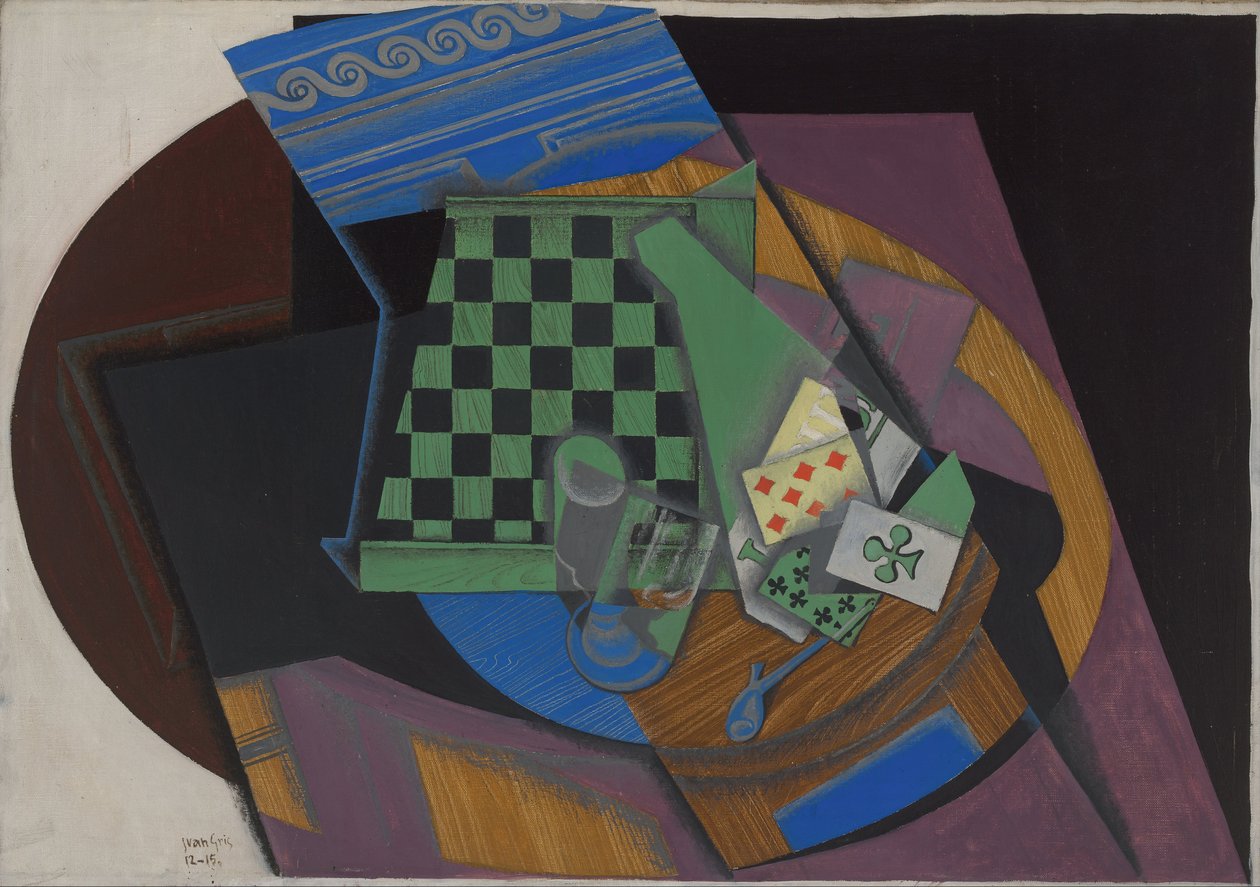 Damier et cartes à jouer, 1915 - Juan Gris