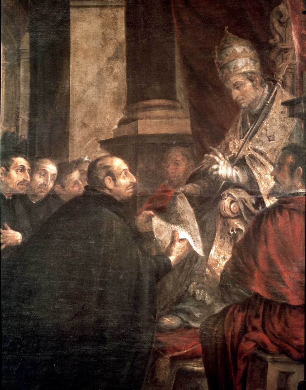 Saint Ignace recevant la bulle papale de la fondation de la compagnie de Jésus (Jésuites) du Pape Paul III - Juan de Valdes Leal