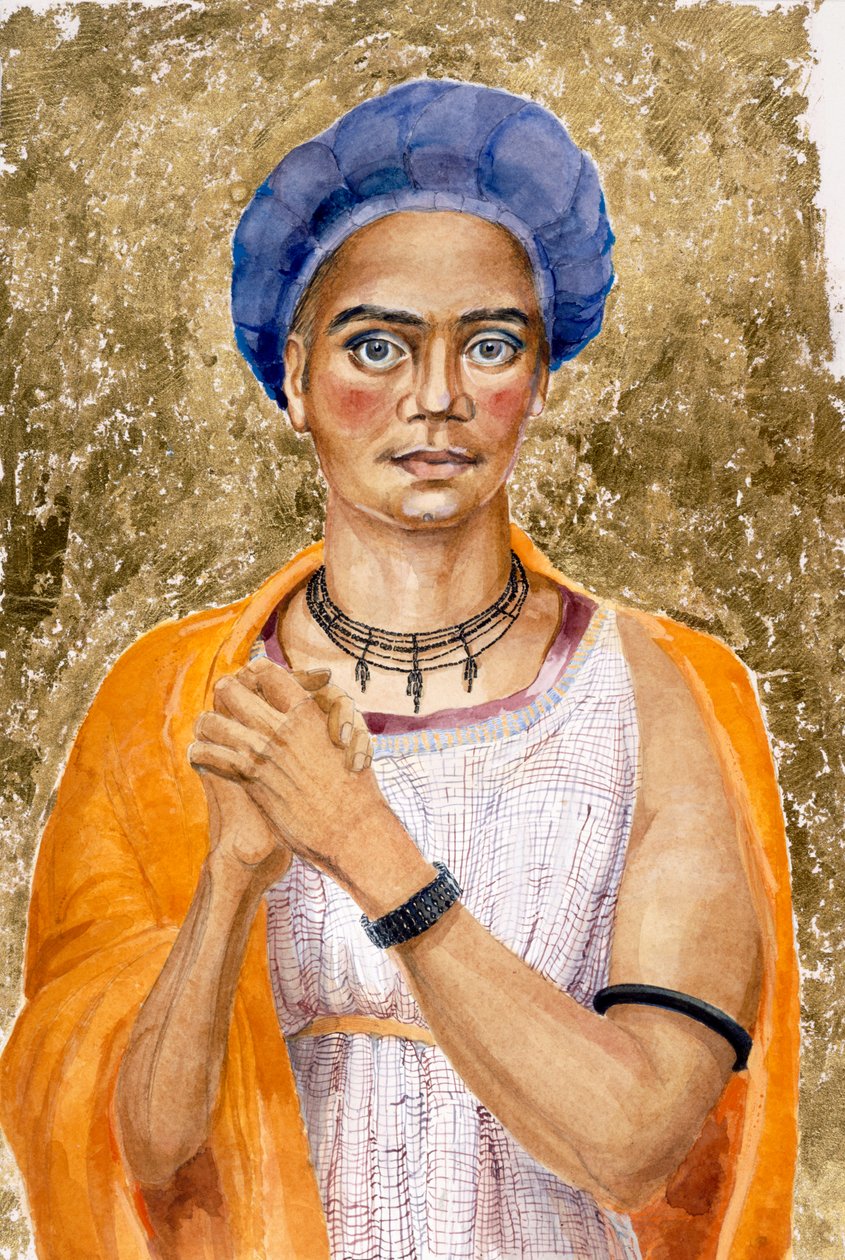 Un homme présenté comme un adepte de Cybele-a-Gallus, Rome tardive (aquarelle sur papier) - Judith Dobie