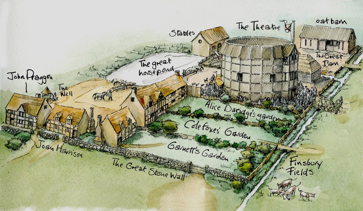 Le théâtre de Burbage, New Inn Yard, Shoreditch, Hackney, Londres - Judith Dobie
