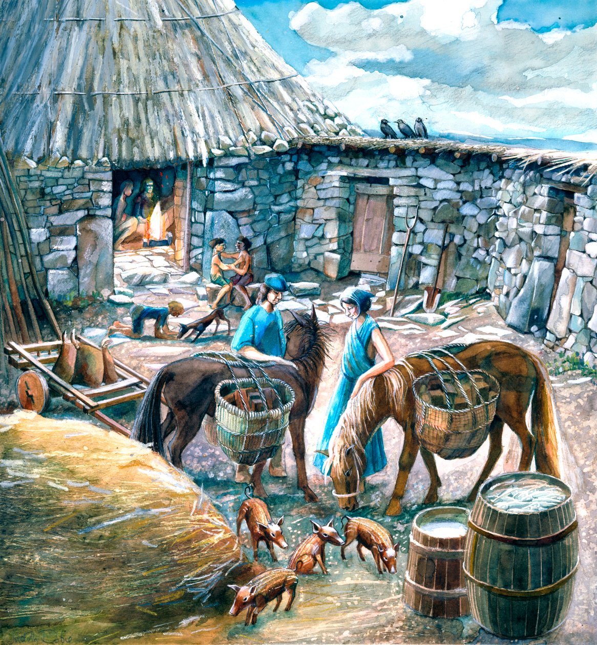 Village antique de Chysauster, 1er-2e siècle, vers 1990-2010 - Judith Dobie