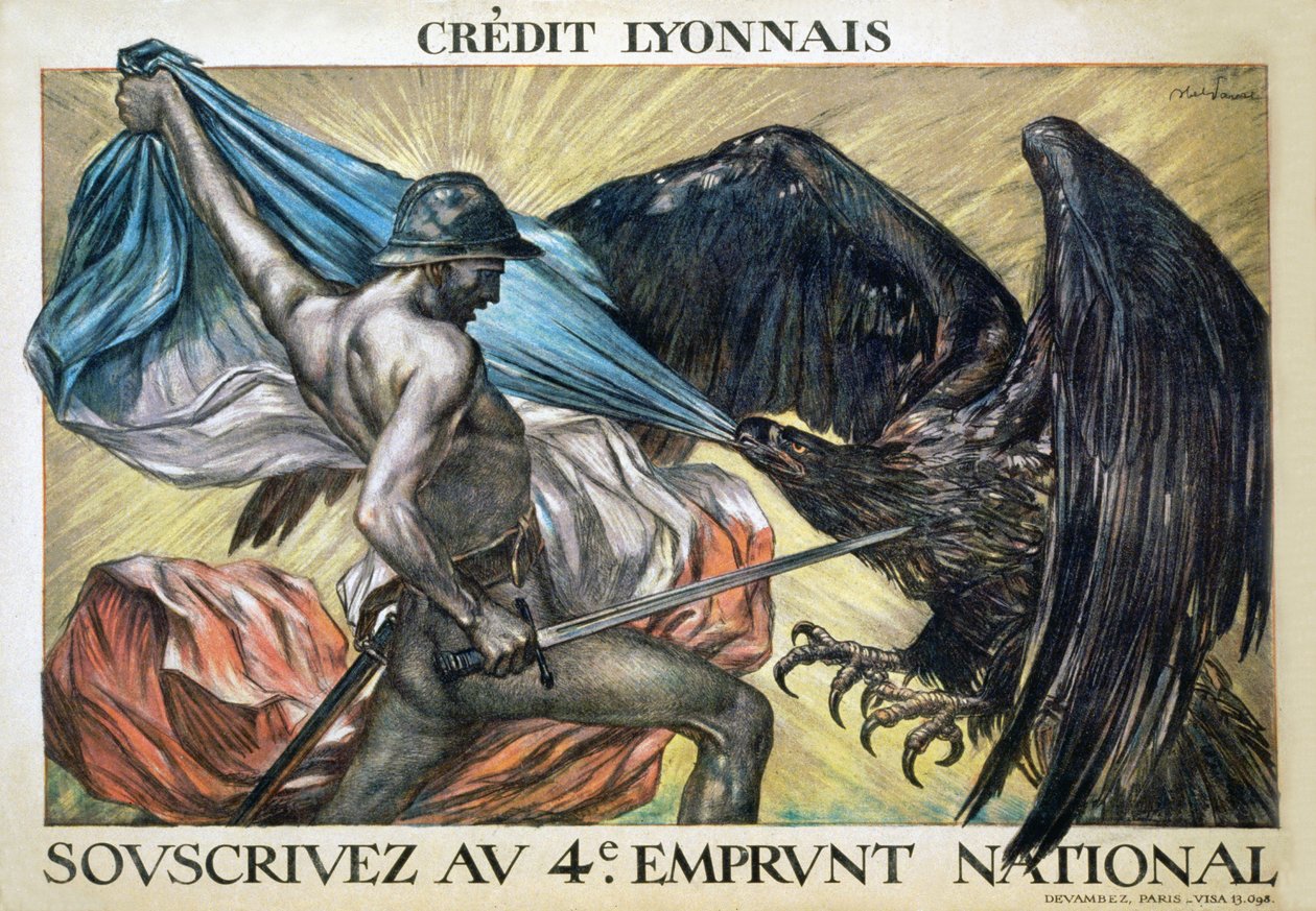 Crédit Lyonnais. Souscrivez au 4e emprunt national, 1918 - Jules Abel Faivre