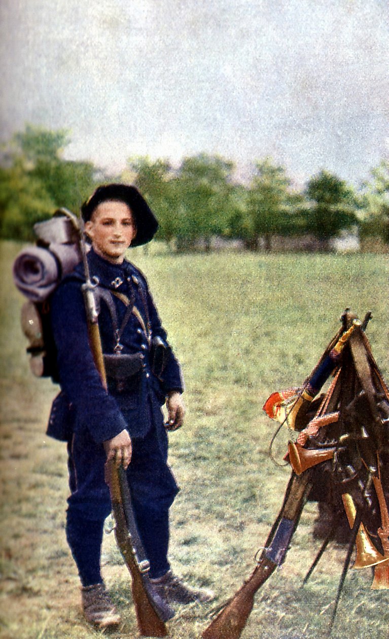 Un soldat des troupes de montagne françaises pendant la bataille de la Marne à l