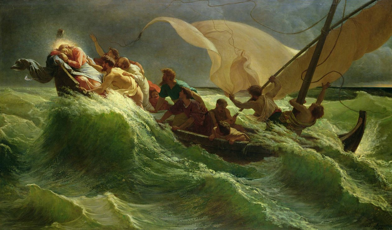 Christ endormi dans son bateau - Jules Joseph Meynier