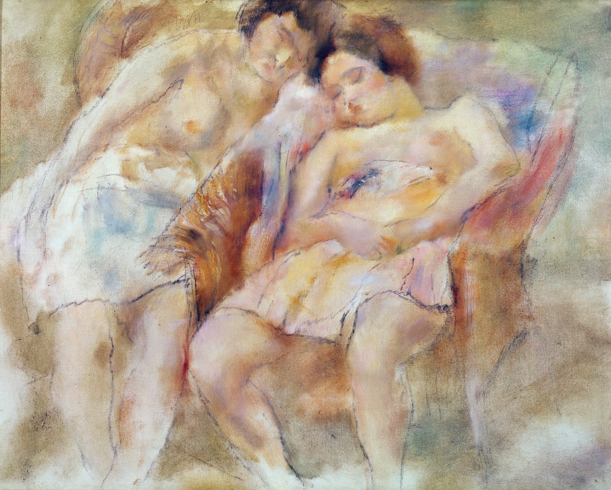Les deux dormeurs - Jules Pascin