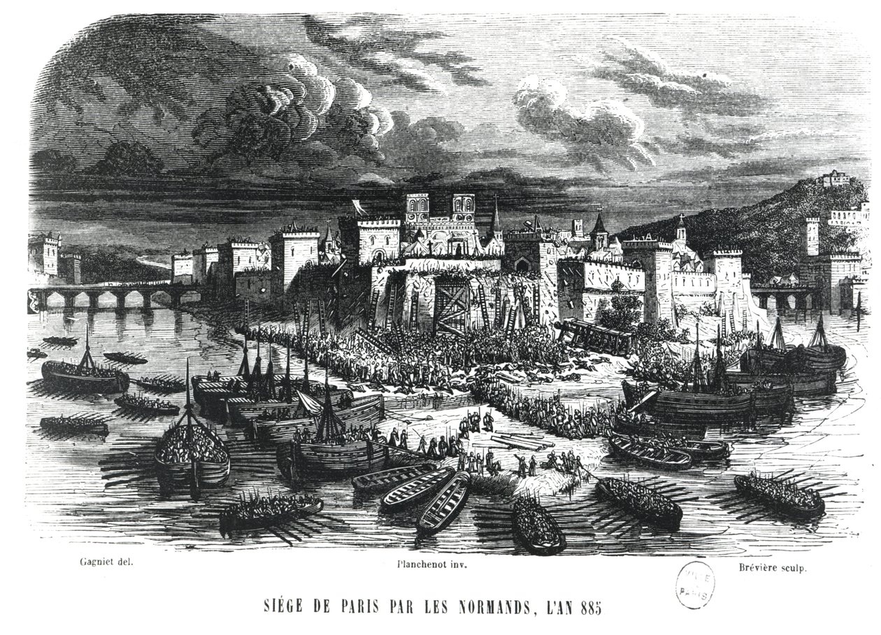 Les Normands assiégeant Paris en 885, 19ème siècle - Jules pseudonym for Gagne, Jacques Gagniet