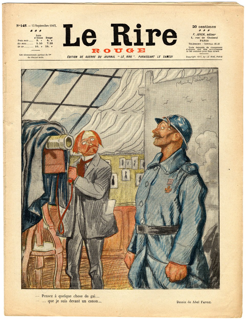 Couverture de "Le Rire Rouge", Satirique en Couleurs - Jules Abel Faivre