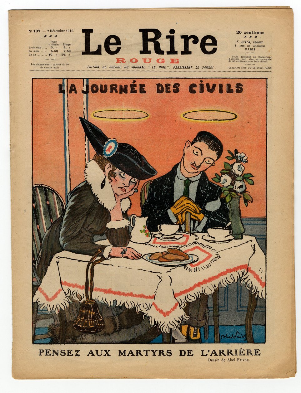 Couverture de "Le Rire Rouge", Satirique en Couleurs - Jules Abel Faivre