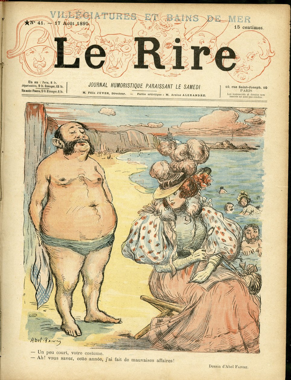 Illustration de Abel Faivre (1867-1945) pour la couverture de Le Rire - Jules Abel Faivre
