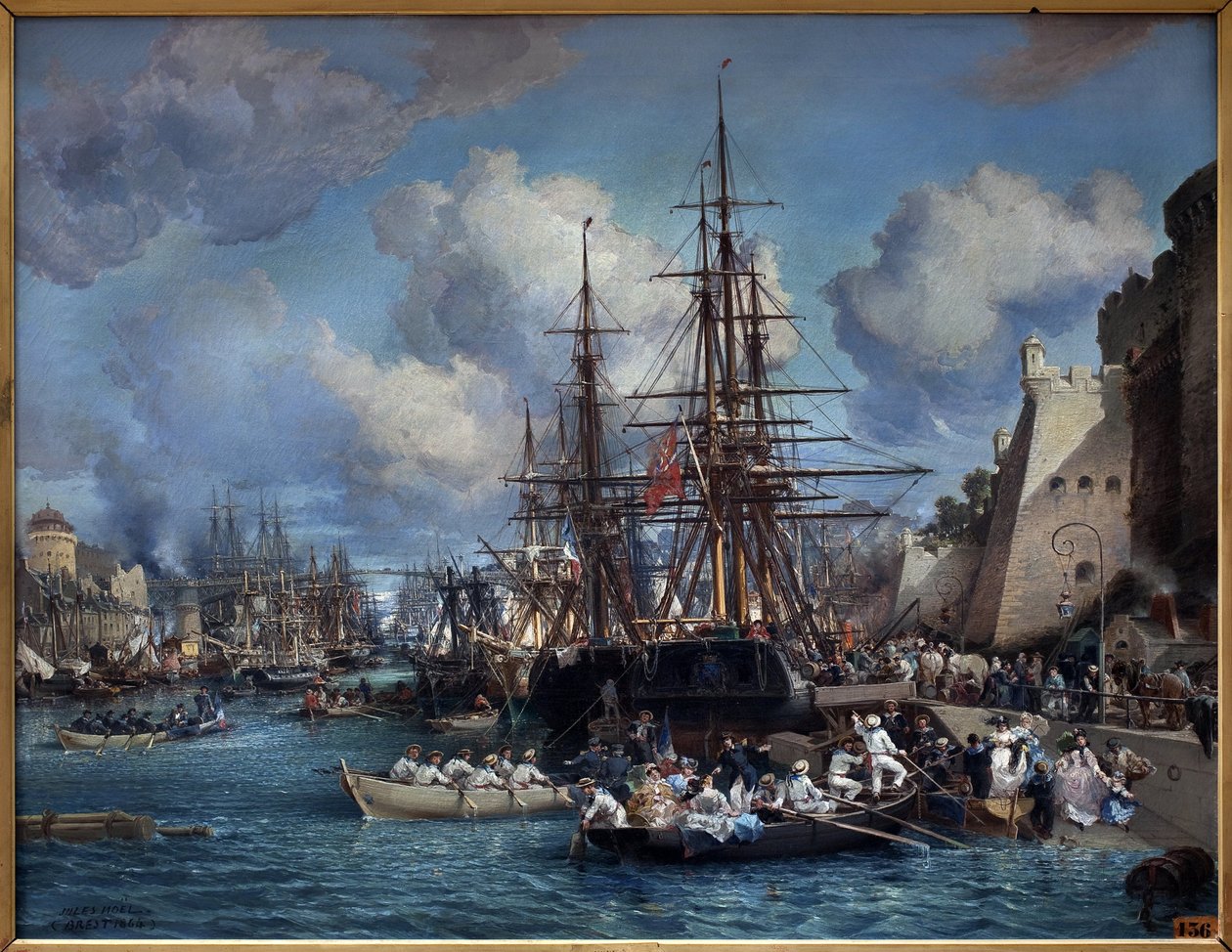 Le port de Brest en 1864 - Jules Achille Noel