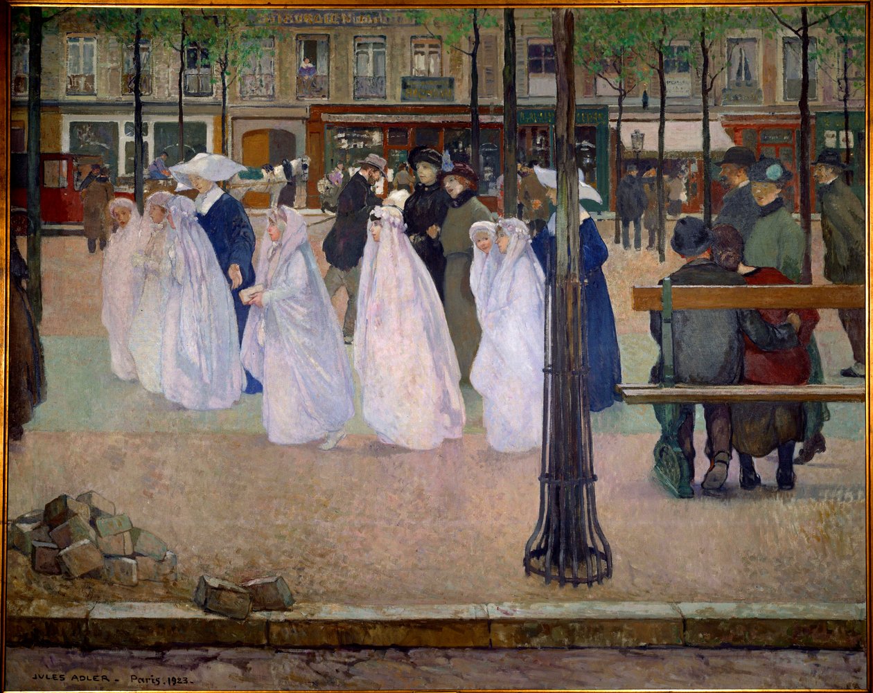 Les communiants ou le printemps de Paris - Jules Adler
