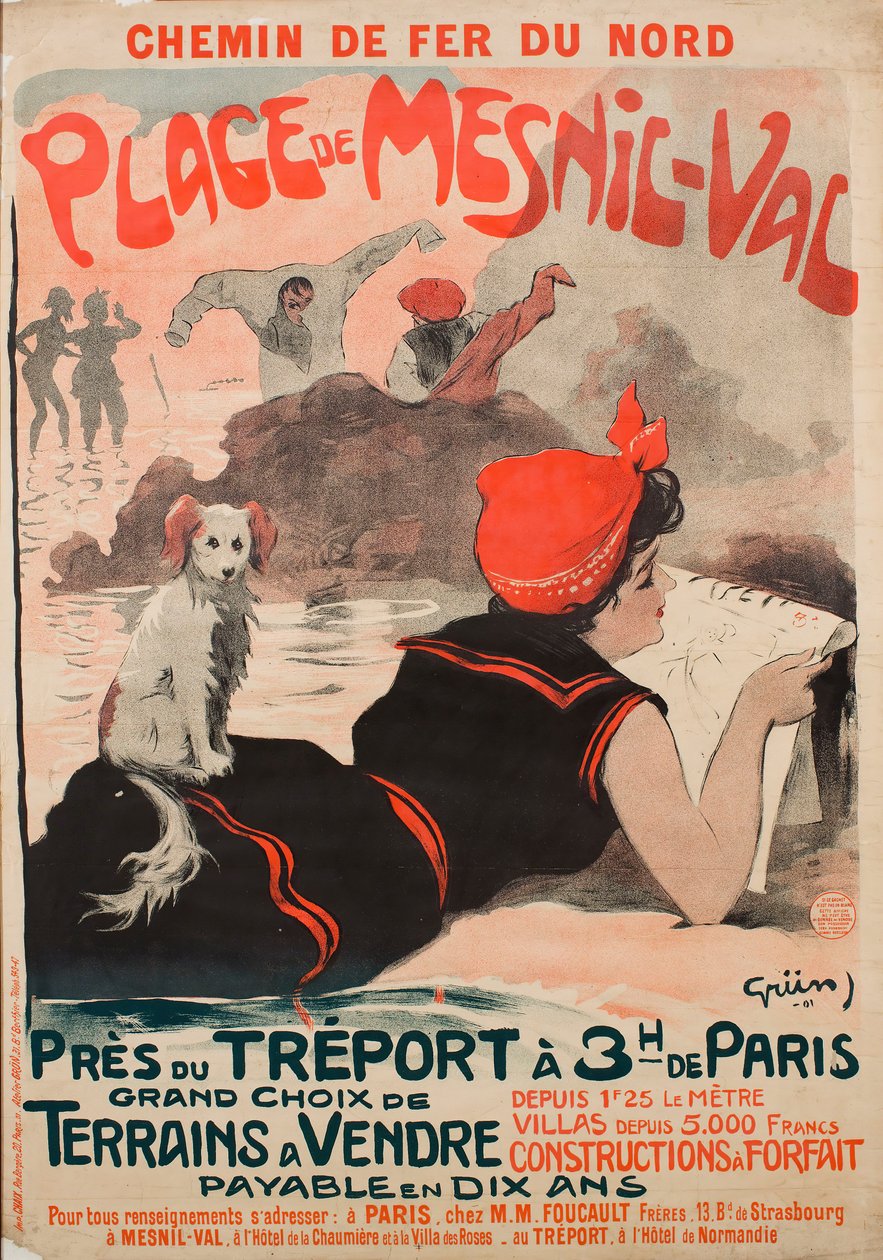 Chemin de fer du Nord. Plage de Mesnil-Val, 1901 - Jules Alexandre Grün