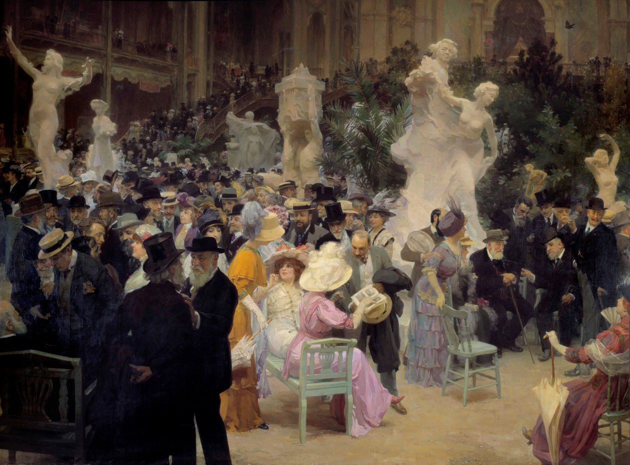 Belle époque: « Un vendredi au Salon des artistes français » Membres de la bourgeoisie parisienne se rencontrent à l