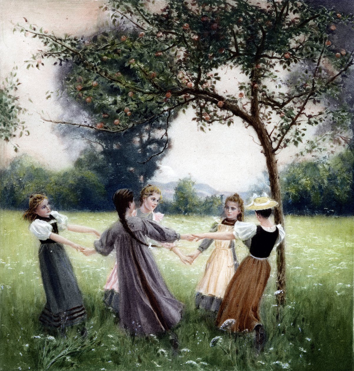 Girotondo (la ronde). Peinture de J.-A. Meunier - Jules Alexis (after) Meunier