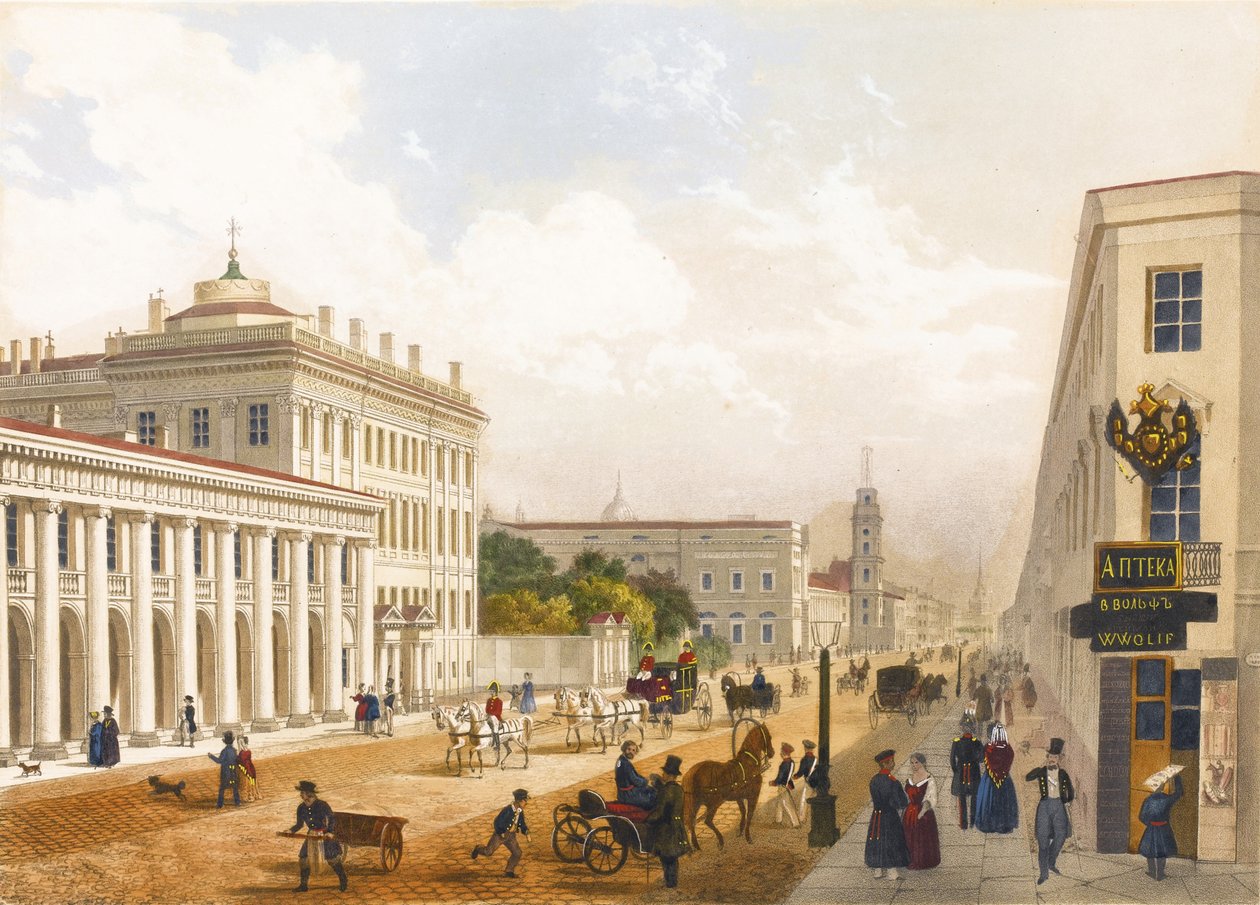 Vue de la perspective Nevski à Saint-Pétersbourg - Jules Charlemagne