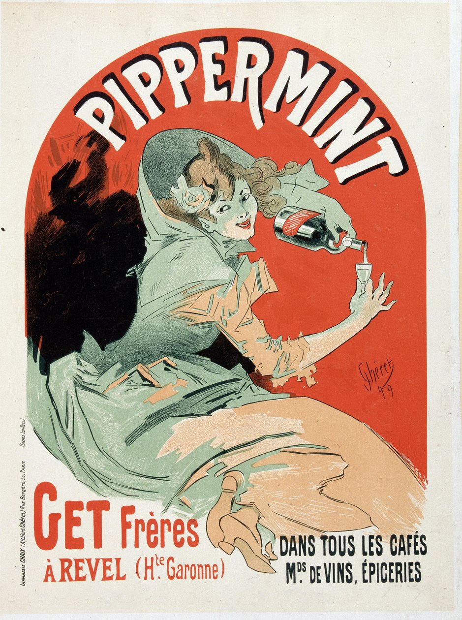 Affiche publicitaire pour le Pippermint Get Frères - par Jules Chéret - Jules Cheret