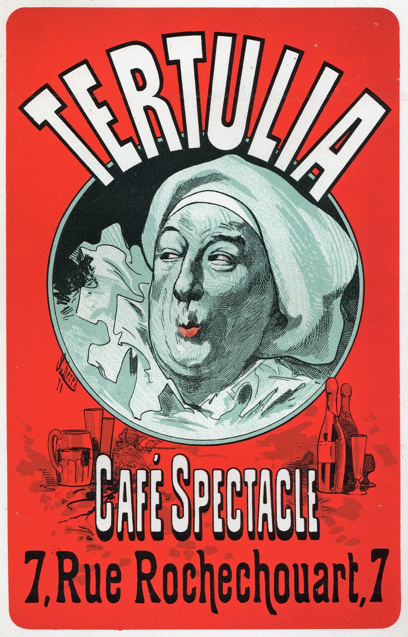 Art. Divertissement. Tertulia, spectacle au Café Spectacle, Paris. Affiche de Jules Chéret, vers 1870 (affiche) - Jules Cheret