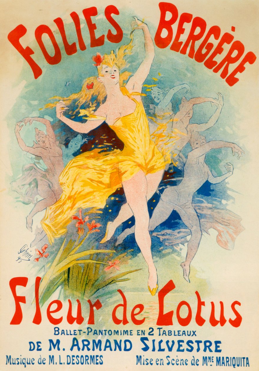 Fleur de Lotus Ballet for the Folies Bergère, Paris - Jules Cheret