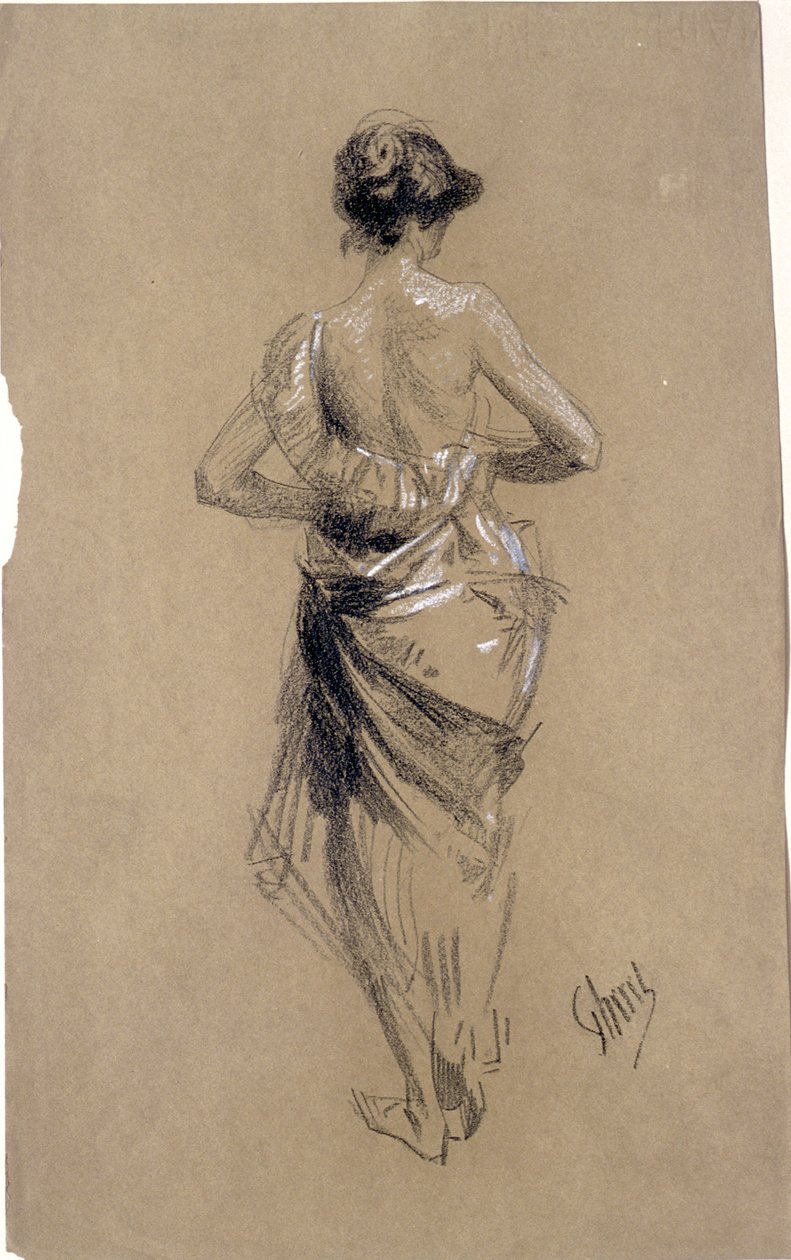 Femme debout vue de dos - Jules Cheret