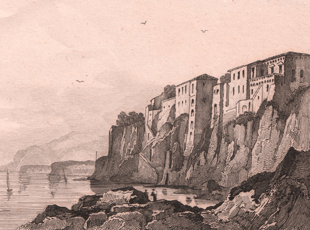 Vue de Sorrente avec la maison de Torquato Tasso, Campanie, Italie - Jules Coignet
