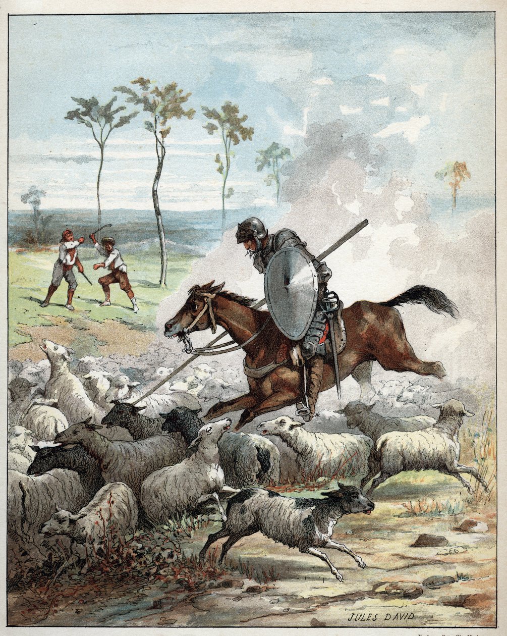 Don Quichotte tuant des moutons qu
