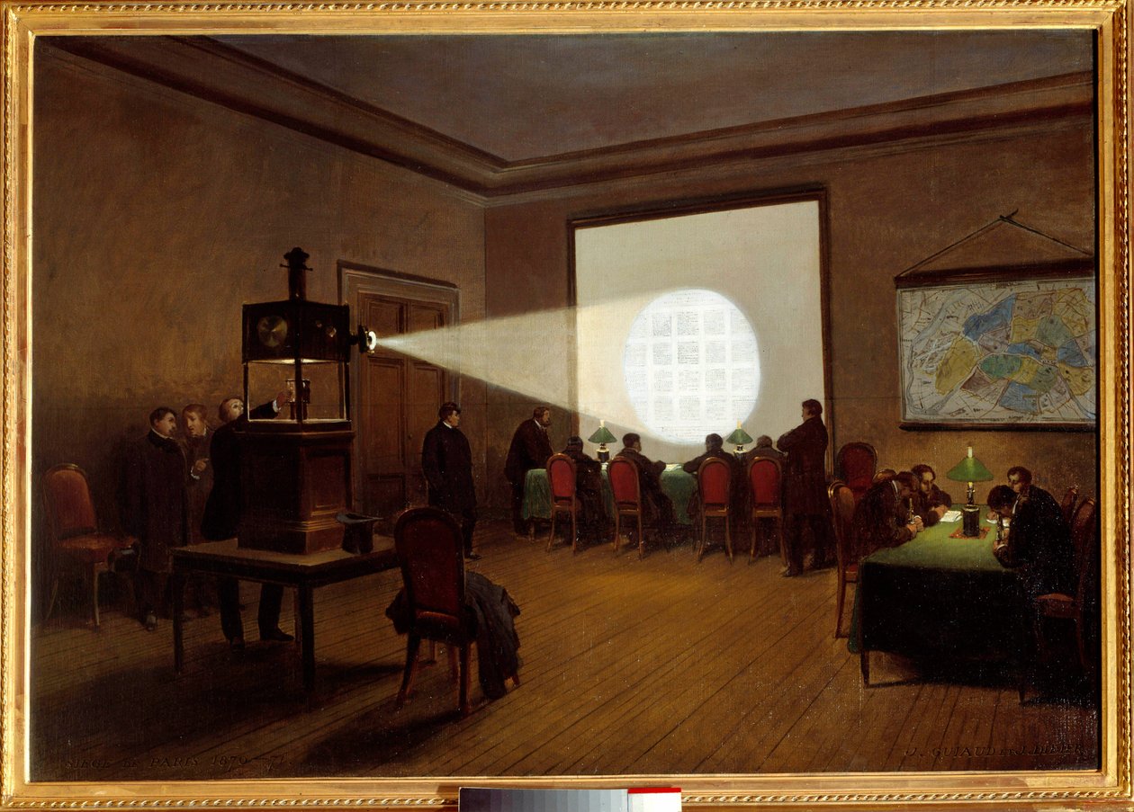 Projection de microfilms sur la télégraphie centrale en novembre 1870 - Jules Didier