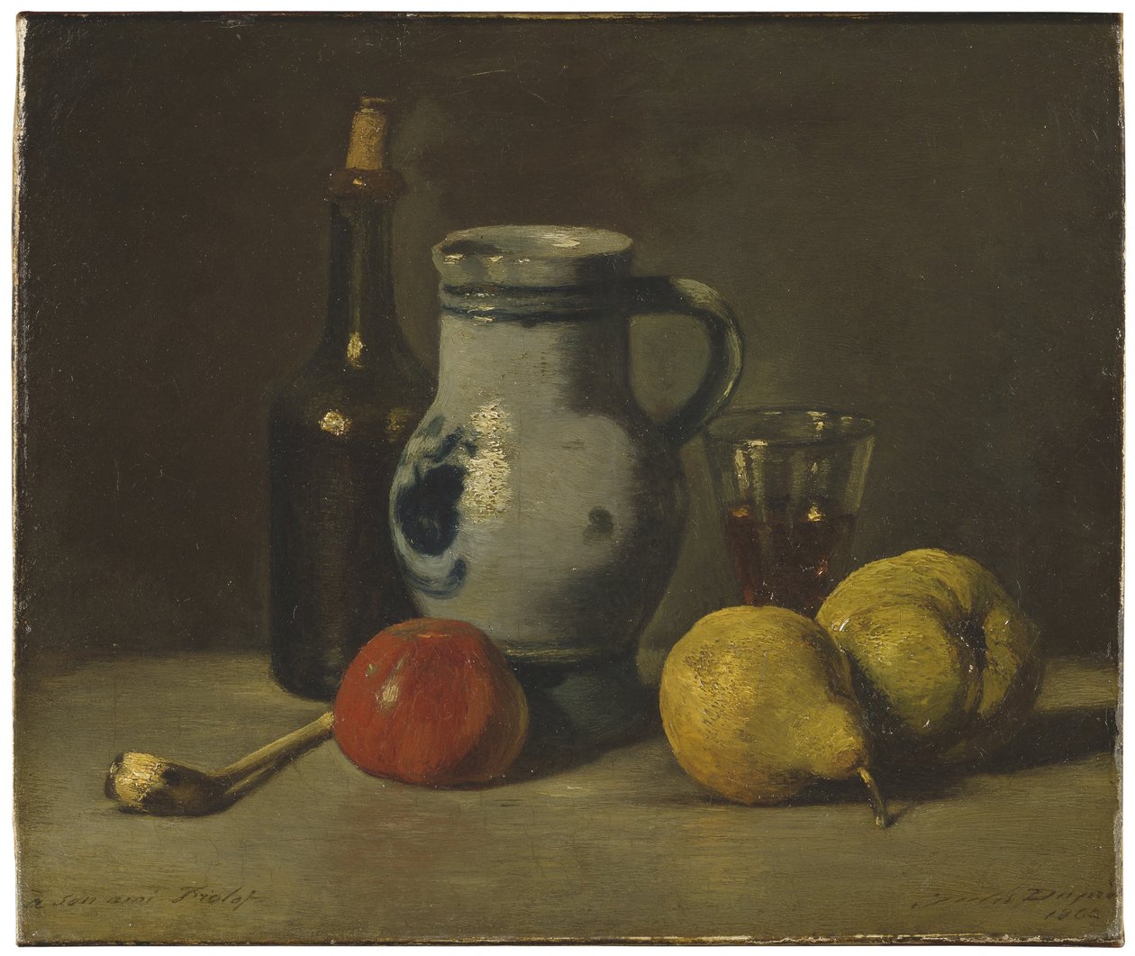 Nature morte avec une cruche grise - Jules Dupré