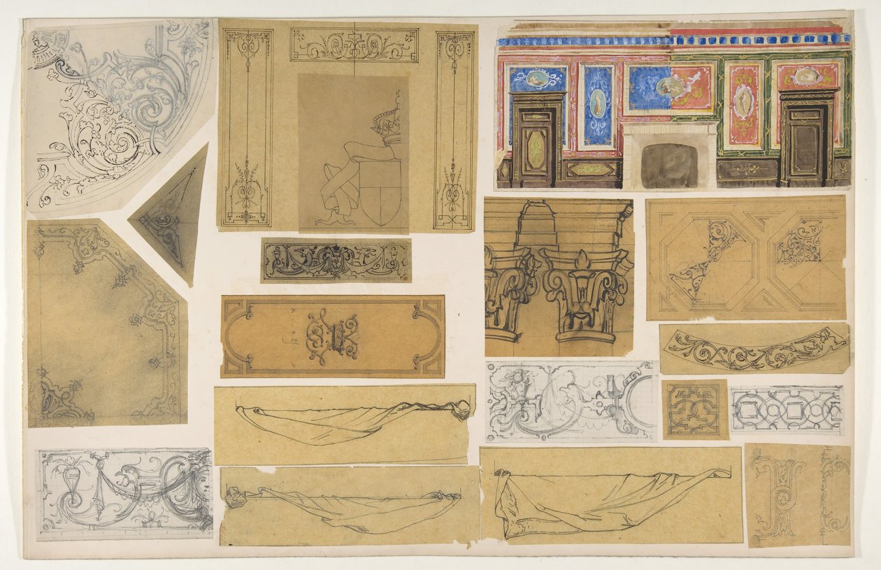 Dix-neuf dessins pour la décoration peinte des intérieurs, 1830-97 - Jules Edmond Charles Lachaise and Eugène Pierre Gourdet