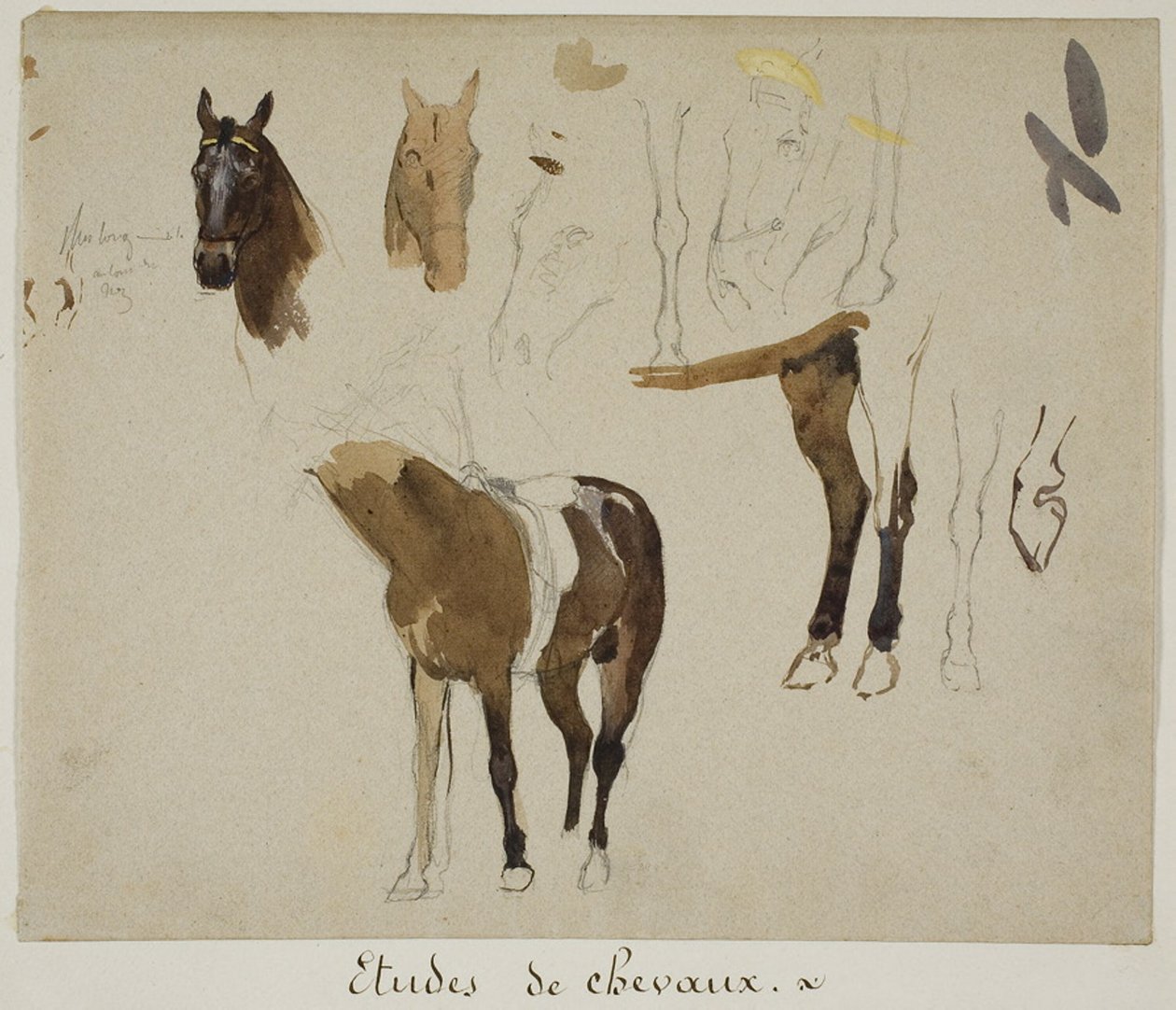 Études de chevaux - Jules Elie Delaunay