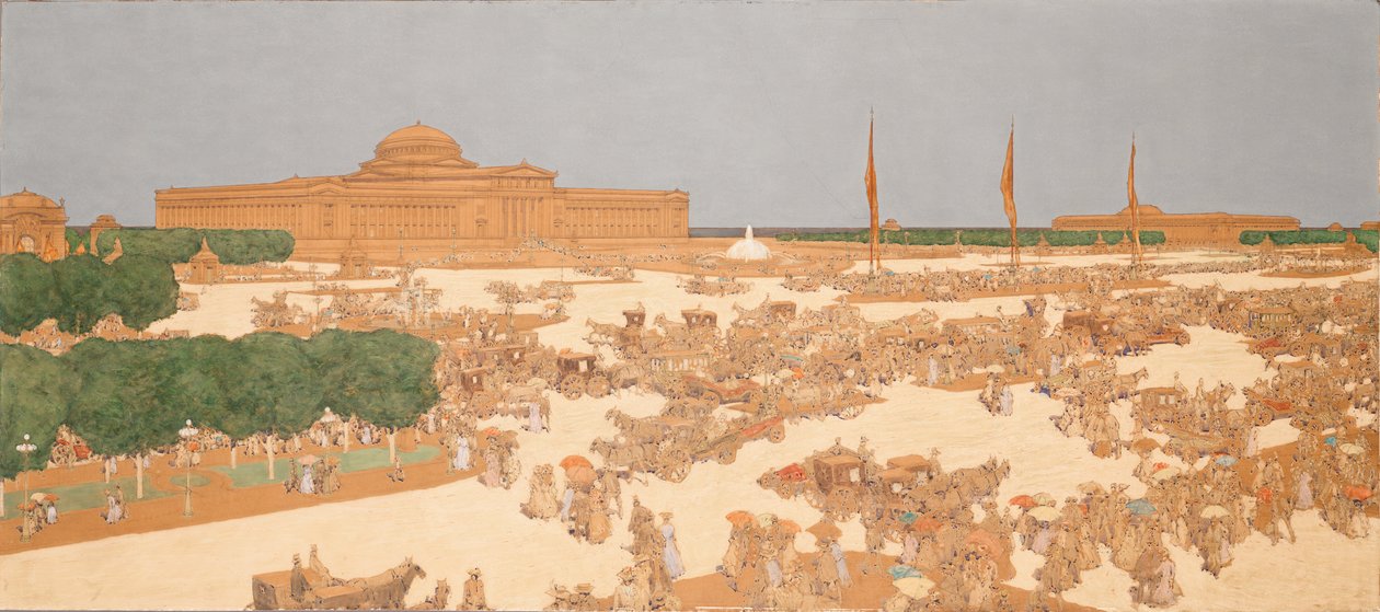 Peinture de Jules Guerin de la place proposée sur Michigan Avenue - Jules Guerin